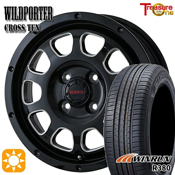 【取付対象】エブリィワゴン 165/60R14 75H ウィンラン R380 トレジャーワン ワイルドポーター クロステン BK/SM 14インチ 4.5J 4H100 サマータイヤホイールセット