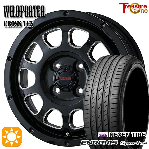 【取付対象】165/60R14 75H ロードストーン ユーロビズ Sport 04 トレジャーワン ワイルドポーター クロステン BK/SM 14インチ 4.5J 4H100 サマータイヤホイールセット
