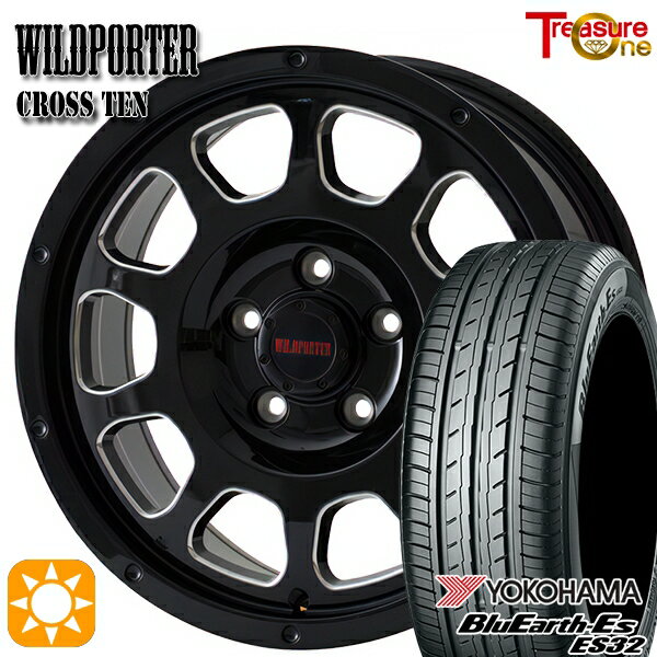 【取付対象】エルグランド クロスロード 215/65R16 98H ヨコハマ ブルーアース ES32 トレジャーワン ワイルドポーター クロステン BK/SM 16インチ 7.0J 5H114.3 サマータイヤホイールセット