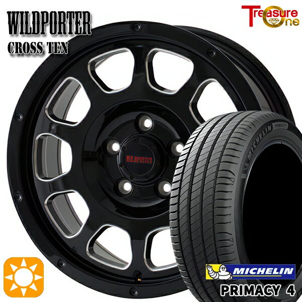 【取付対象】205/60R16 96W XL ミシュラン プライマシー4 トレジャーワン ワイルドポーター クロステン BK/SM 16インチ 7.0J 5H114.3 サマータイヤホイールセット