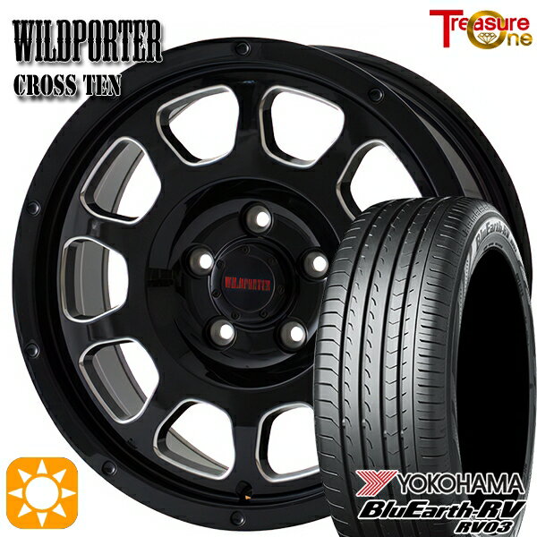 【取付対象】205/60R16 96H XL ヨコハマ ブルーアース RV03 トレジャーワン ワイルドポーター クロステン BK/SM 16インチ 7.0J 5H114.3 サマータイヤホイールセット