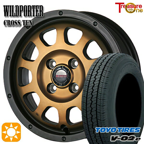 【取付対象】軽トラ 145/80R12 80/78N トーヨー V02E V-02E トレジャーワン ワイルドポーター クロステン ブロンズ 12インチ 4.0J 4H100 サマータイヤホイールセット