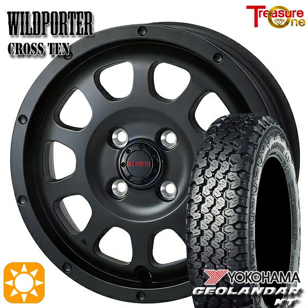 【0と5のつく日はP5倍！】 軽トラ 145/80R12 80/78N ヨコハマ ジオランダーKT Y828C トレジャーワン ワイルドポーター クロステン マットブラック 12インチ 4.0J 4H100 サマータイヤホイールセット