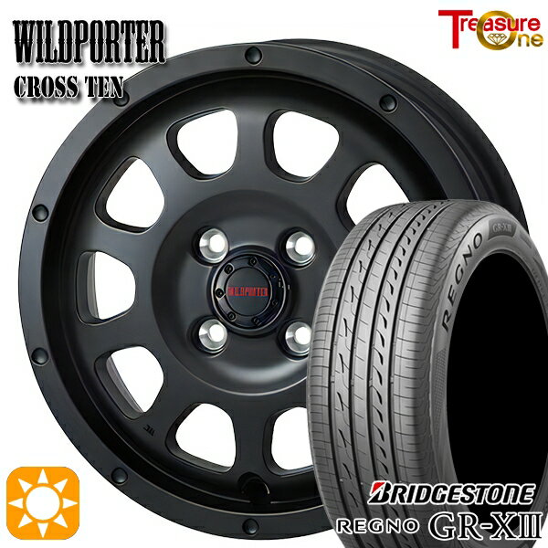 【取付対象】165/55R14 72V ブリヂストン レグノ GR-X3 トレジャーワン ワイルドポーター クロステン マットブラック 14インチ 4.5J 4H100 サマータイヤホイールセット
