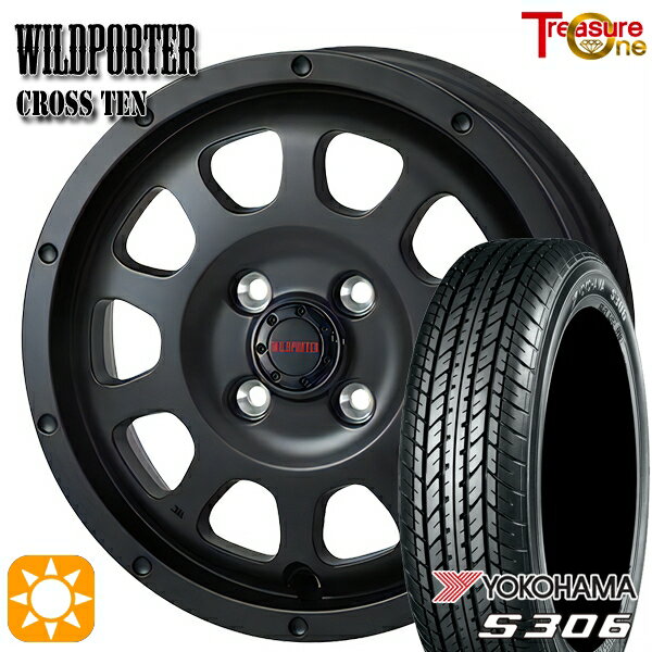 【取付対象】155/65R14 75S ヨコハマ S306 トレジャーワン ワイルドポーター クロステン マットブラック 14インチ 4.5J 4H100 サマータイヤホイールセット