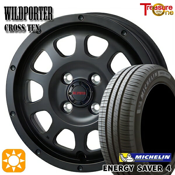 【取付対象】155/65R14 79H XL ミシュラン エナジーセイバー4 トレジャーワン ワイルドポーター クロステン マットブラック 14インチ 4.5J 4H100 サマータイヤホイールセット