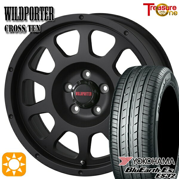 【取付対象】アイシス ノア 215/45R17 91V XL ヨコハマ ブルーアース ES32 トレジャーワン ワイルドポーター クロステン マットブラック 17インチ 7.5J 5H114.3 サマータイヤホイールセット