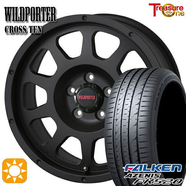【取付対象】アイシス ノア 215/45R17 91Y XL ファルケン アゼニス FK510 トレジャーワン ワイルドポーター クロステン マットブラック 17インチ 7.5J 5H114.3 サマータイヤホイールセット