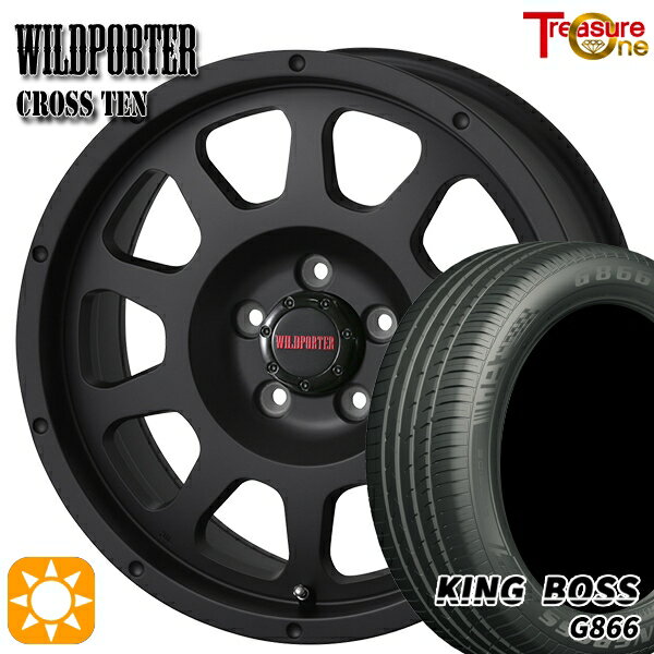 【取付対象】215/55R17 98W XL キングボス G866 トレジャーワン ワイルドポーター クロステン マットブラック 17インチ 7.5J 5H114.3 サマータイヤホイールセット