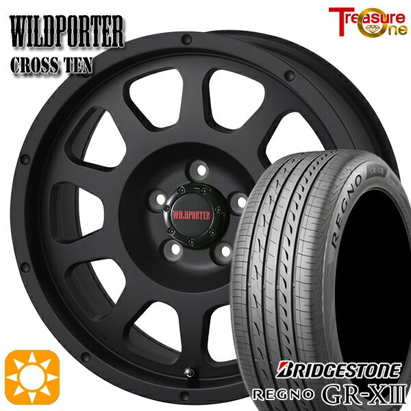 【取付対象】フォレスターSK9/SKE エクストレイル 225/55R17 97W ブリヂストン レグノ GR-X3 トレジャーワン ワイルドポーター クロス10 マットブラック 17インチ 7.5J 5H114.3 サマータイヤホイールセット