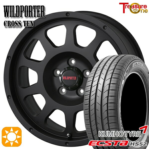 【取付対象】C-HR カローラクロス 215/60R17 100V XL クムホ エクスタ HS52 トレジャーワン ワイルドポーター クロステン マットブラック 17インチ 7.5J 5H114.3 サマータイヤホイールセット
