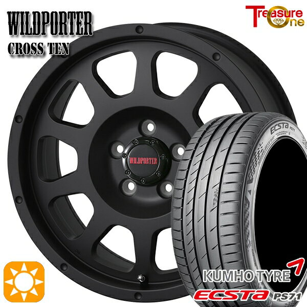 【取付対象】アイシス ノア 215/45R17 91W XL クムホ エクスタ PS71 トレジャーワン ワイルドポーター クロステン マットブラック 17インチ 7.5J 5H114.3 サマータイヤホイールセット