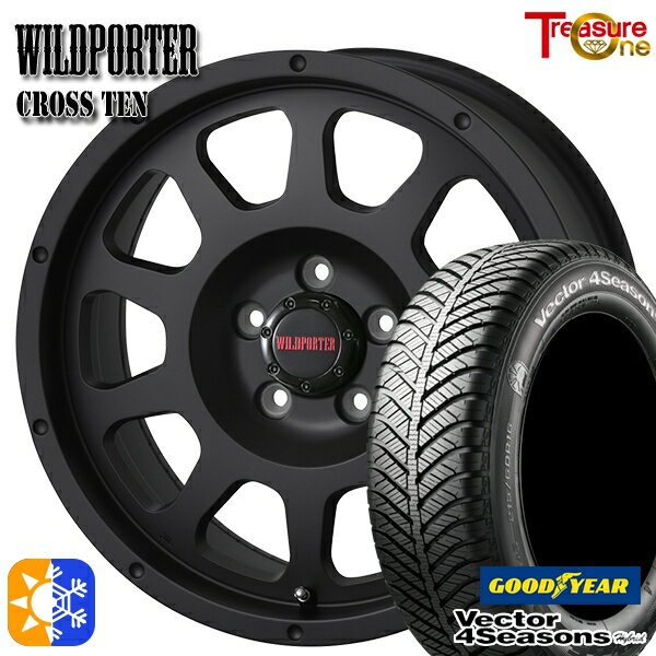 ヴェゼル オデッセイ 215/60R16 95H グッドイヤー ベクター フォーシーズンズ トレジャーワン ワイルトポーター クロス10 16インチ 7.0J 5H114.3 マットブラック オールシーズンタイヤホイールセット