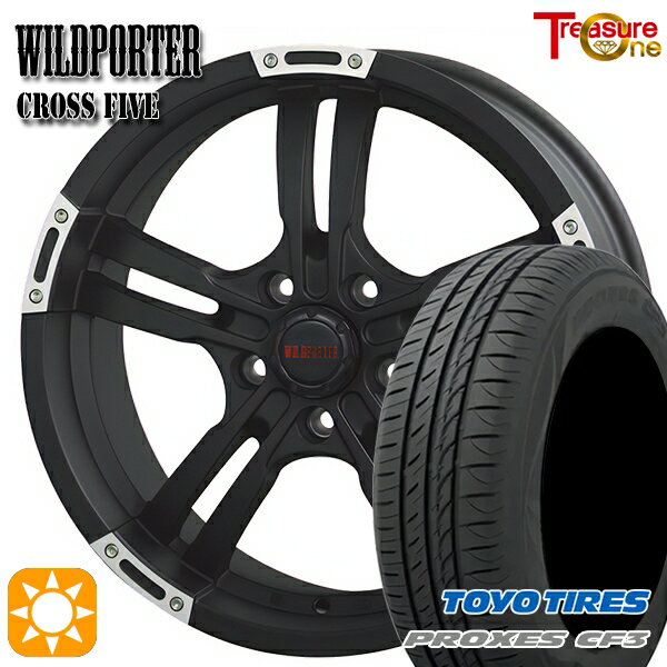 【取付対象】エスティマ ヤリスクロス 215/60R16 95H トーヨー プロクセス CF3 トレジャーワン ワイルドポーター クロスファイブ MBP 16インチ 7.0J 5H114.3 サマータイヤホイールセット