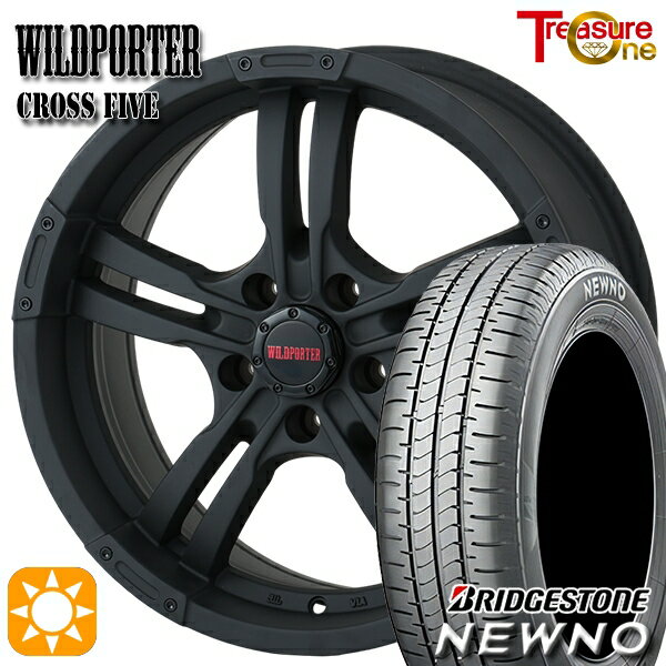 【取付対象】C-HR カローラクロス 215/60R17 96H ブリヂストン ニューノ トレジャーワン ワイルドポーター クロスファイブ マットブラック 17インチ 7.5J 5H114.3 サマータイヤホイールセット