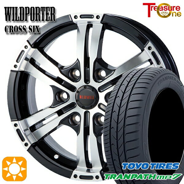 【取付対象】215/60R17 96H トーヨー トランパス mp7 トレジャーワン ワイルドポーター クロスシックス ブラックポリッシュ 17インチ 6.5J 6H139.7 サマータイヤホイールセット