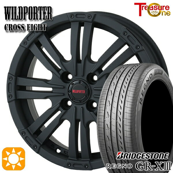 【取付対象】155/65R14 75H ブリヂストン レグノ GR-X3 トレジャーワン ワイルドポーター クロスエイト マットブラック 14インチ 4.5J 4H100 +45 サマータイヤホイールセット