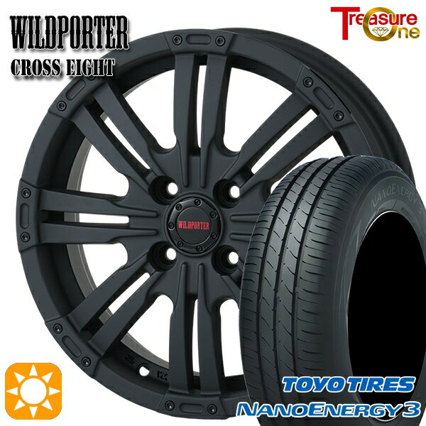 【取付対象】エブリィワゴン 165/60R14 75H トーヨー ナノエナジー3 トレジャーワン ワイルドポーター クロスエイト マットブラック 14インチ 4.5J 4H100 +45 サマータイヤホイールセット