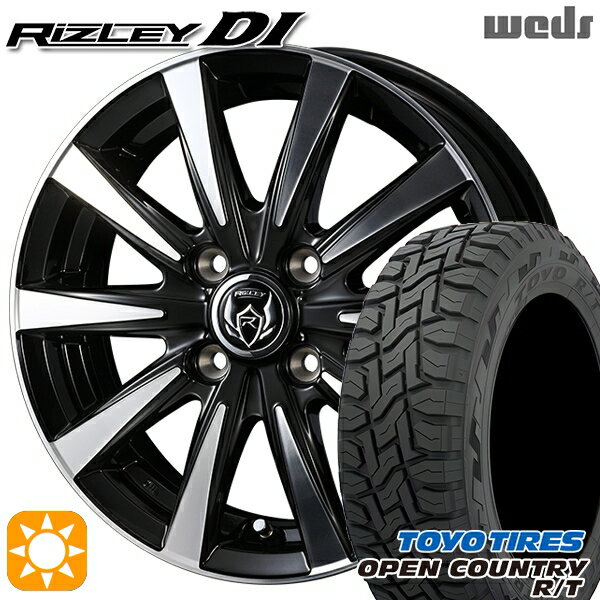 【取付対象】軽トラ 145/80R12 80/78N LT トーヨー オープンカントリー R/T Weds ライツレーDI ブラックポリッシュ 12インチ 4.0J 4H100 サマータイヤホイールセット