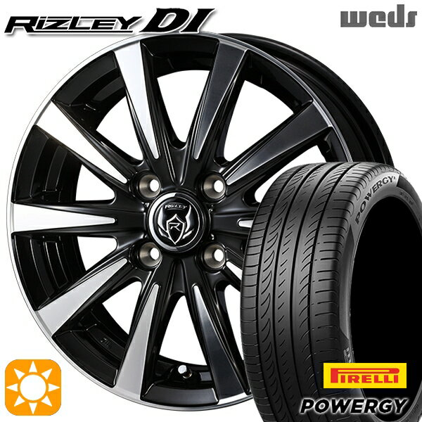 【取付対象】フィット アクア 185/60R15 84H ピレリ パワジー Weds ライツレーDI ブラックポリッシュ 15インチ 5.5J 4H100 サマータイヤホイールセット