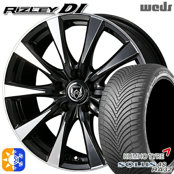エルグランド クロスロード 215/65R16 102V XL クムホ ソルウス 4S HA32 Weds ライツレーDI ブラックポリッシュ 16インチ 6.5J 5H114.3 オールシーズンタイヤホイールセット