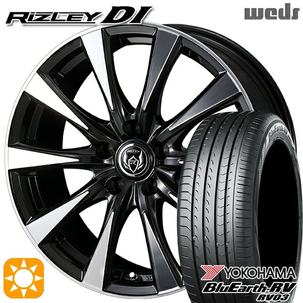 【取付対象】リーフ レヴォーグ 215/50R17 95V XL ヨコハマ ブルーアース RV03 Weds ライツレーDI ブラックポリッシュ 17インチ 7.0J 5H114.3 サマータイヤホイールセット