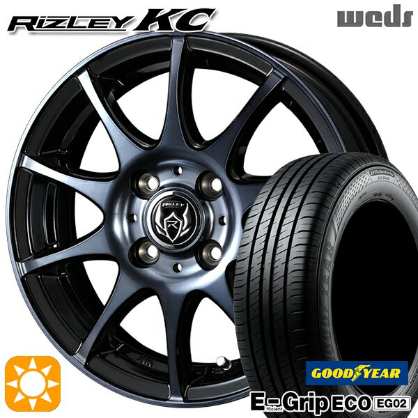 【取付対象】155/65R13 73S グッドイヤー エフィシェントグリップ エコ EG02 Weds ライツレーKC ブラックポリッシュBC 13インチ 4.0J 4H100 サマータイヤホイールセット