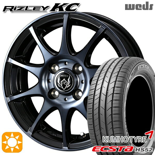 【取付対象】195/45R16 84V XL クムホ エクスタ HS52 Weds ライツレーKC ブラックポリッシュBC 16インチ 6.0J 4H100 サマータイヤホイールセット