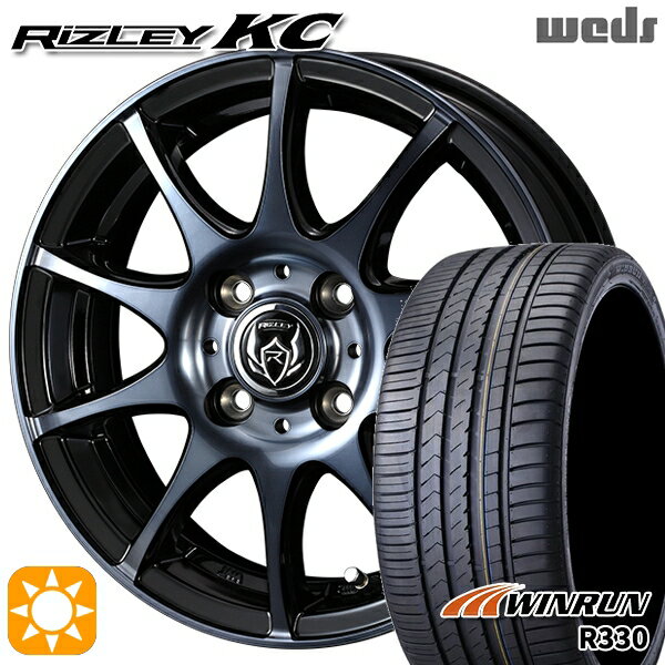 【取付対象】ウェイク 165/55R15 75H ウィンラン R330 Weds ライツレーKC ブラックポリッシュBC 15インチ 4.5J 4H100 サマータイヤホイールセット