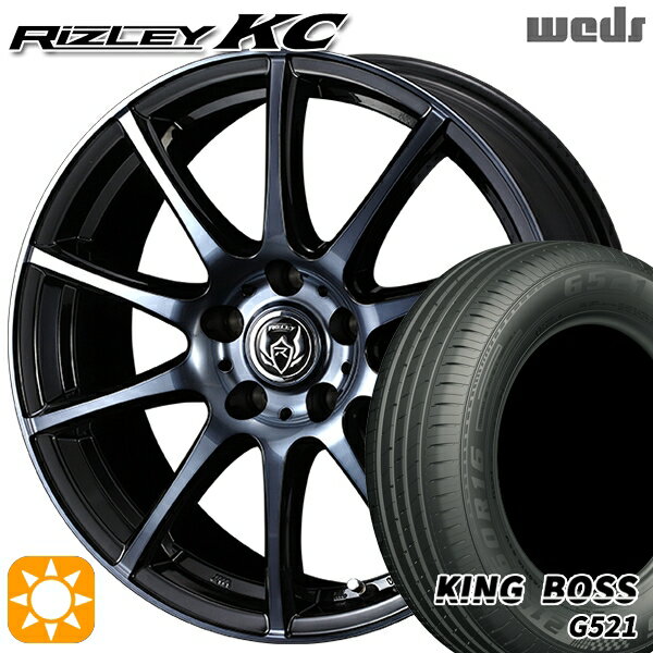 【取付対象】リーフ ノア 205/55R16 91V キングボス G521 Weds ライツレーKC ブラックポリッシュBC 16インチ 6.5J 5H114.3 サマータイヤホイールセット