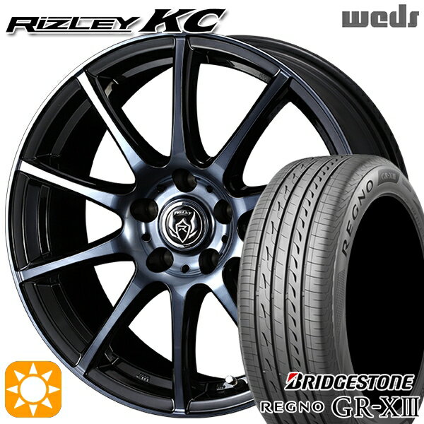 【取付対象】エスティマ ヤリスクロス 215/60R16 95V ブリヂストン レグノ GR-X3 Weds ライツレーKC ブラックポリッシュBC 16インチ 6.5J 5H114.3 サマータイヤホイールセット