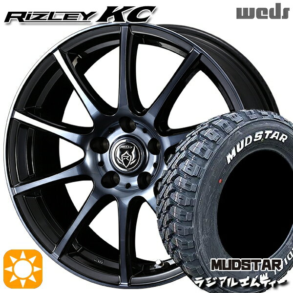 【取付対象】エルグランド クロスロード 215/65R16 109/107R マッドスター ラジアル M/T ホワイトレター Weds ライツレーKC ブラックポリッシュBC 16インチ 6.5J 5H114.3 サマータイヤホイールセット