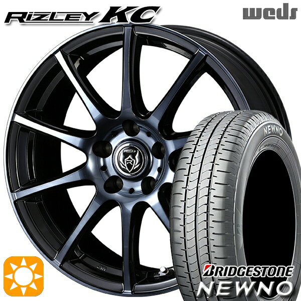 【取付対象】205/55R16 91V ブリヂストン ニューノ Weds ライツレーKC ブラックポリッシュBC 16インチ 6.5J 5H114.3 サマータイヤホイールセット