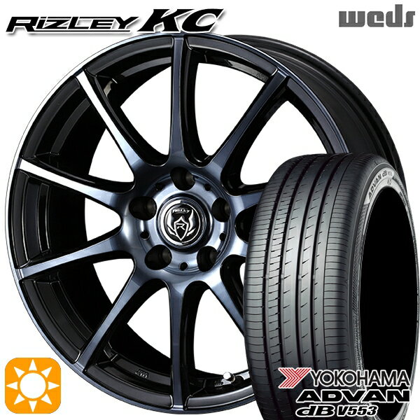 【取付対象】エスクァイア セレナ 195/65R15 91H ヨコハマ アドバンデシベル V553 Weds ライツレーKC ブラックポリッシュBC 15インチ 6.0J 5H114.3 サマータイヤホイールセット