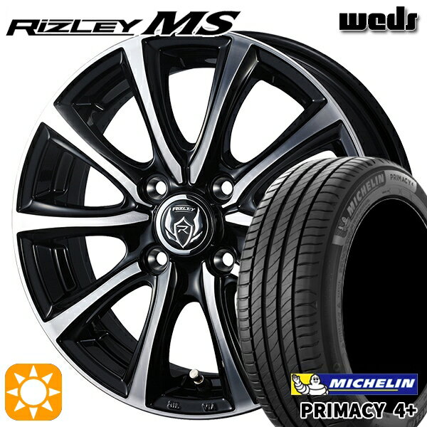 【取付対象】アクア ヤリス 195/50R16 88V XL ミシュラン プライマシー4プラス Weds ライツレーMS ブラックメタリックポリッシュ 16インチ 6.0J 4H100 サマータイヤホイールセット