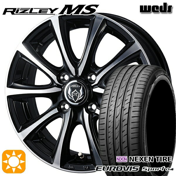 【取付対象】165/60R14 75H ロードストーン ユーロビズ Sport 04 Weds ライツレーMS ブラックメタリックポリッシュ 14インチ 4.5J 4H100 サマータイヤホイールセット