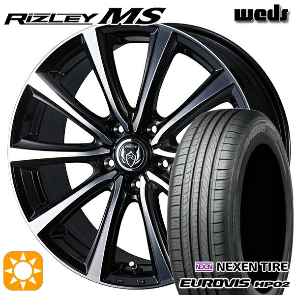 【取付対象】195/65R15 ネクセン ロードストーン ユーロビズ HP02 Weds ライツレーMS ブラックメタリックポリッシュ 15インチ 6.0J 5H114.3 サマータイヤホイールセット