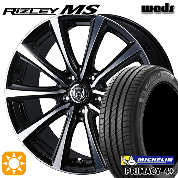 【取付対象】225/45R18 95W XL ミシュラン プライマシー4プラス Weds ライツレーMS ブラックメタリックポリッシュ 18インチ 7.5J 5H114.3 サマータイヤホイールセット