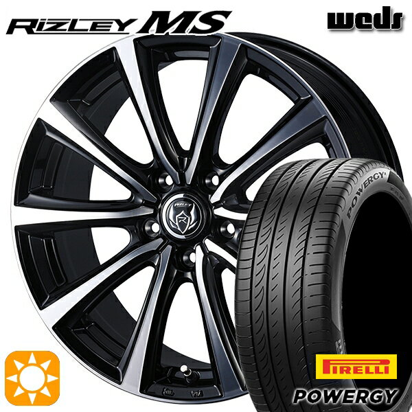 【取付対象】205/60R16 92H ピレリ パワジー Weds ライツレーMS ブラックメタリックポリッシュ 16インチ 6.5J 5H114.3 サマータイヤホイールセット
