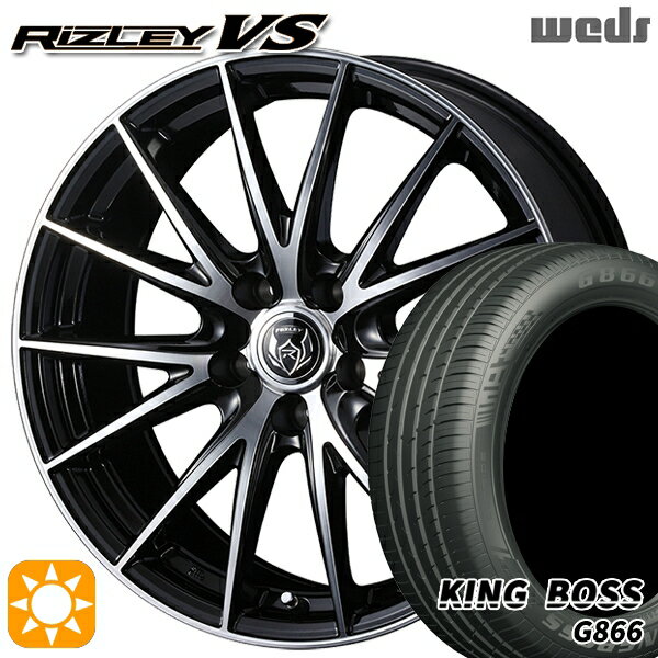 【取付対象】リーフ レヴォーグ 215/50R17 95W XL キングボス G866 Weds ライツレーVS ブラックメタリックポリッシュ 17インチ 7.0J 5H114.3 サマータイヤホイールセット