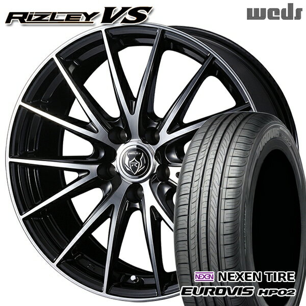 【取付対象】195/65R15 ネクセン ロードストーン ユーロビズ HP02 Weds ライツレーVS ブラックメタリックポリッシュ 15インチ 6.0J 5H114.3 サマータイヤホイールセット