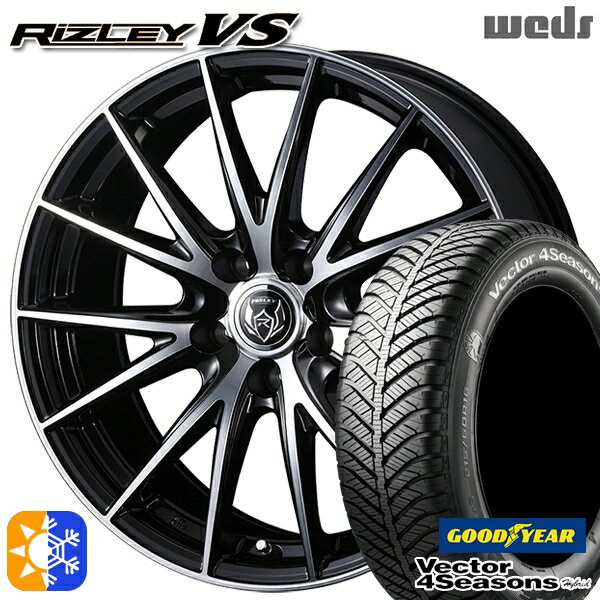 205/65R15 94H グッドイヤー ベクター フォーシーズンズ Weds ウェッズ ライツレーVS 15インチ 6.0J 5H114.3 ブラックメタリックポリッシュ オールシーズンタイヤホイールセット