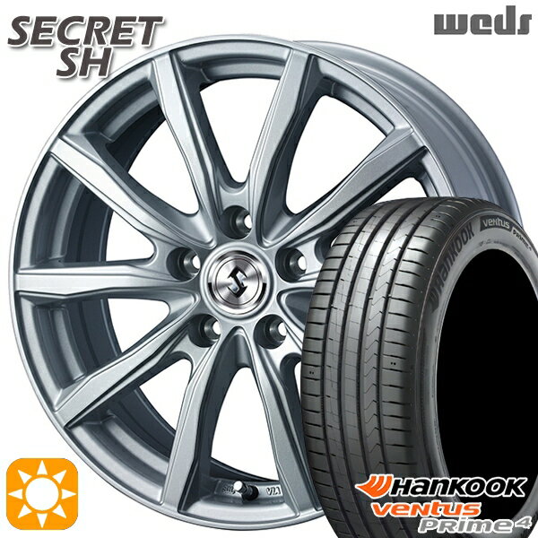 【取付対象】30/50プリウス カローラスポーツ 205/55R16 94V XL ハンコック veNtus PRime4 K135 Weds シークレット SH シルバー 16インチ 6.5J 5H100 サマータイヤホイールセット