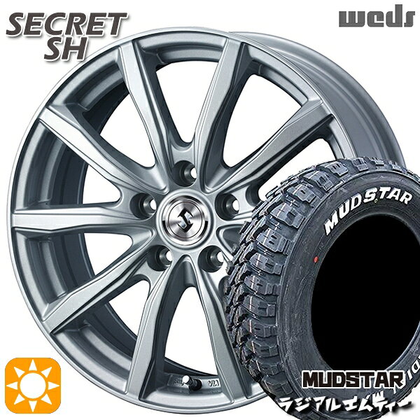 【取付対象】215/60R16 99T XL マッドスター ラジアル M/T ホワイトレター Weds シークレット SH シルバー 16インチ 6.5J 5H100 サマータイヤホイールセット