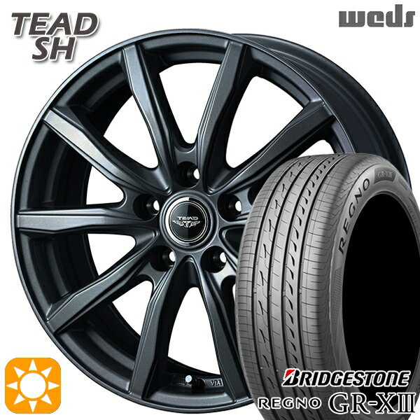 【取付対象】30/50プリウス カローラスポーツ 205/55R16 91V ブリヂストン レグノ GR-X3 Weds テッド SH ガンメタ 16インチ 6.5J 5H100 サマータイヤホイールセット