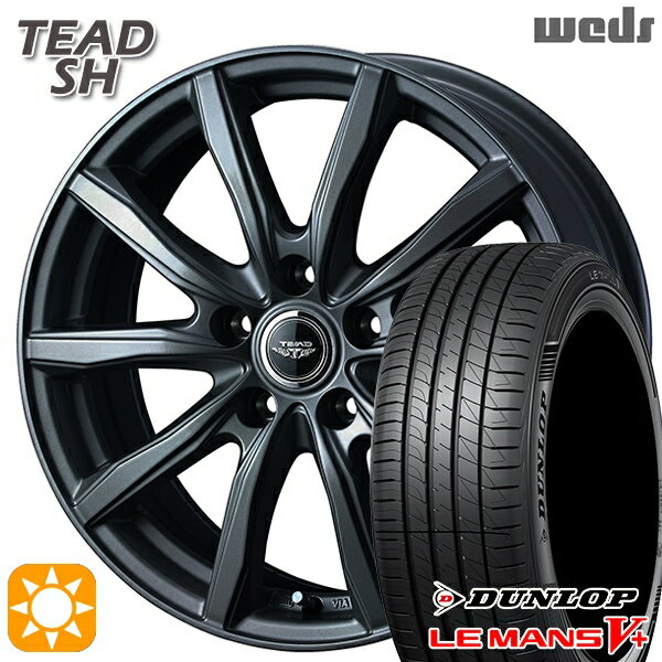 【取付対象】195/65R15 91H ダンロップ ルマン5+ Weds テッド SH ガンメタ 15インチ 6.0J 5H114.3 サマータイヤホイールセット