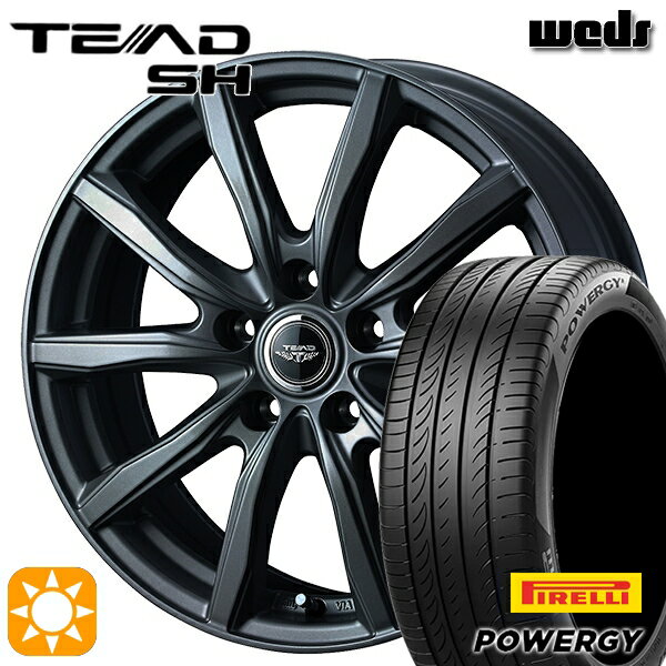 【取付対象】195/65R15 91V ピレリ パワジー Weds テッド SH ガンメタ 15インチ 6.0J 5H114.3 サマータイヤホイールセット