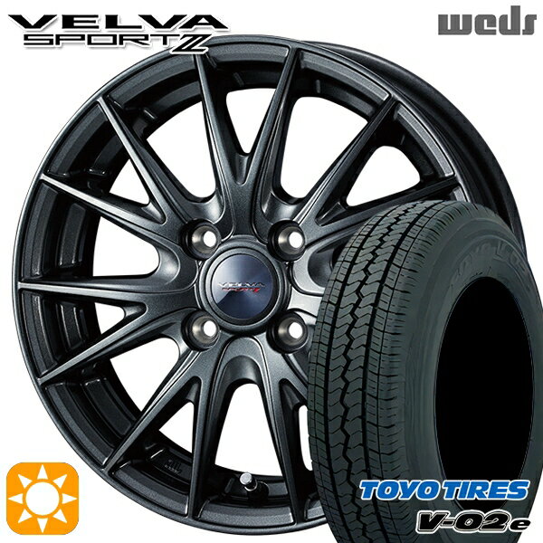 【取付対象】軽トラ 145/80R12 80/78N トーヨー V02E V-02E Weds ヴェルバスポルト2 ディープメタルII 12インチ 4.0J 4H100 サマータイヤホイールセット