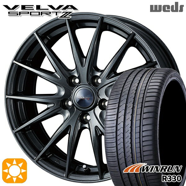 【取付対象】アクセラ アテンザ 215/45R18 93W XL ウィンラン R330 Weds ヴェルバスポルト2 ディープメタルII 18インチ 7.5J 5H114.3 サマータイヤホイールセット