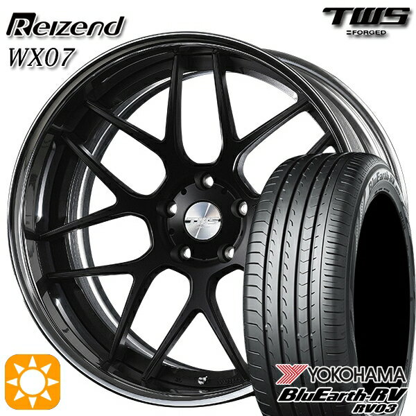 【取付対象】アウディ A6/A7(F2) 245/45R19 102W XL ヨコハマ ブルーアース RV03 TWS Reizend WX07 フラットブラック 19インチ 8.0J 5H112 サマータイヤホイールセット